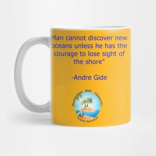 Man Cannot Discover New Oceans (BLUE LETTERING) Mug